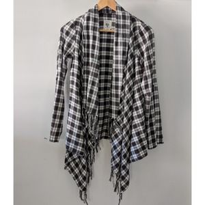 Billabong Buffalo Check Fringe Scarf Kimono